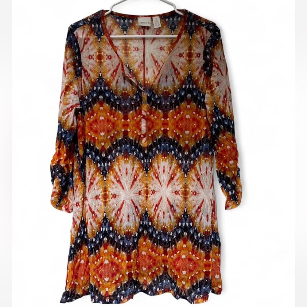 Chico's Multicolor V-Neck Tunic